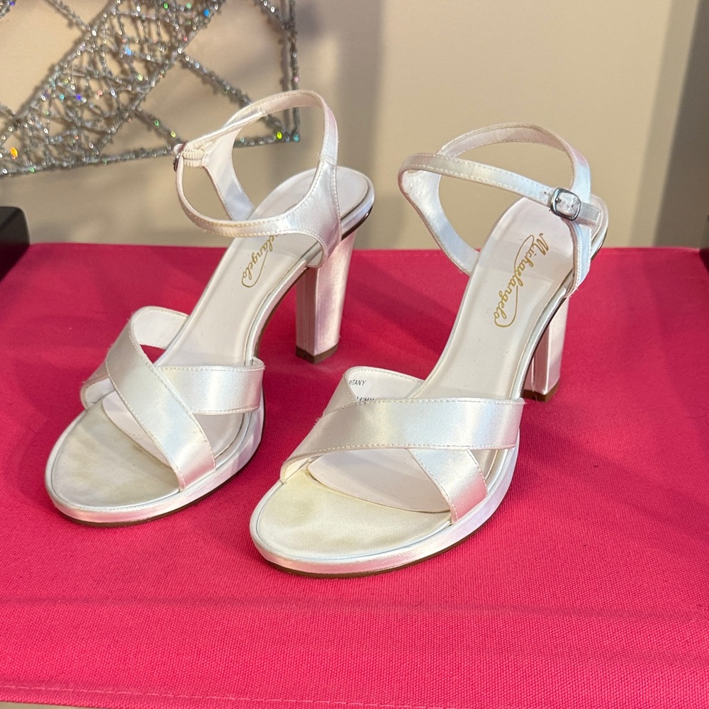 Michaelangelo “Brittany” Elegant White Strappy Heels